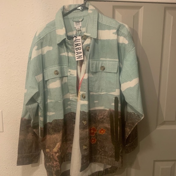 UO BDG “Ashlyn” embellished shirt jacket shacket small - Picture 7 of 10